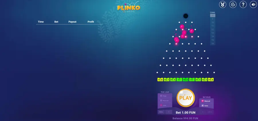 Plinko game